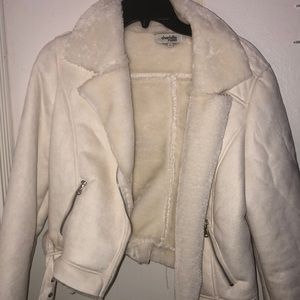 White fuzzy jacket